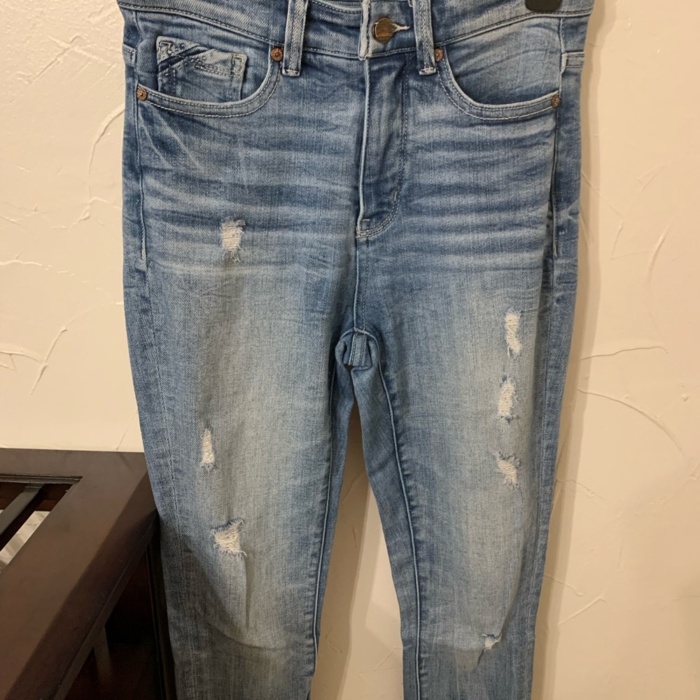 WOMENS BUCKLE BLACK SKINNY JEANS